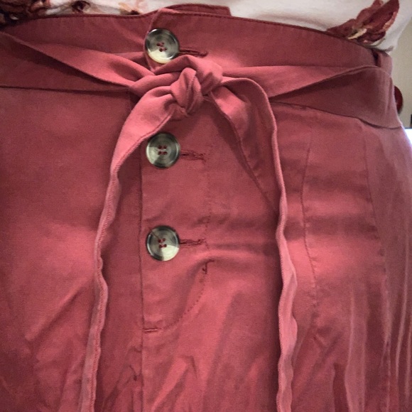 Burnt Orange Flowy Midi Skirt - Picture 3 of 5